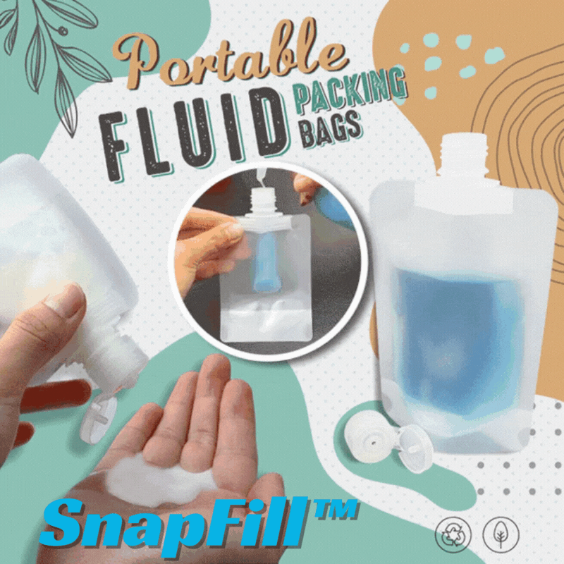 SnapFill™- Portable Travel Fluid Makeup Packing Bag Set